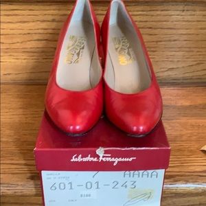 Women’s size 7 red Ferragamo heels